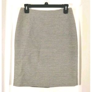 Talbots Black Label Size 2 P Petite Pencil Skirt Blue White Striped Fully Lined